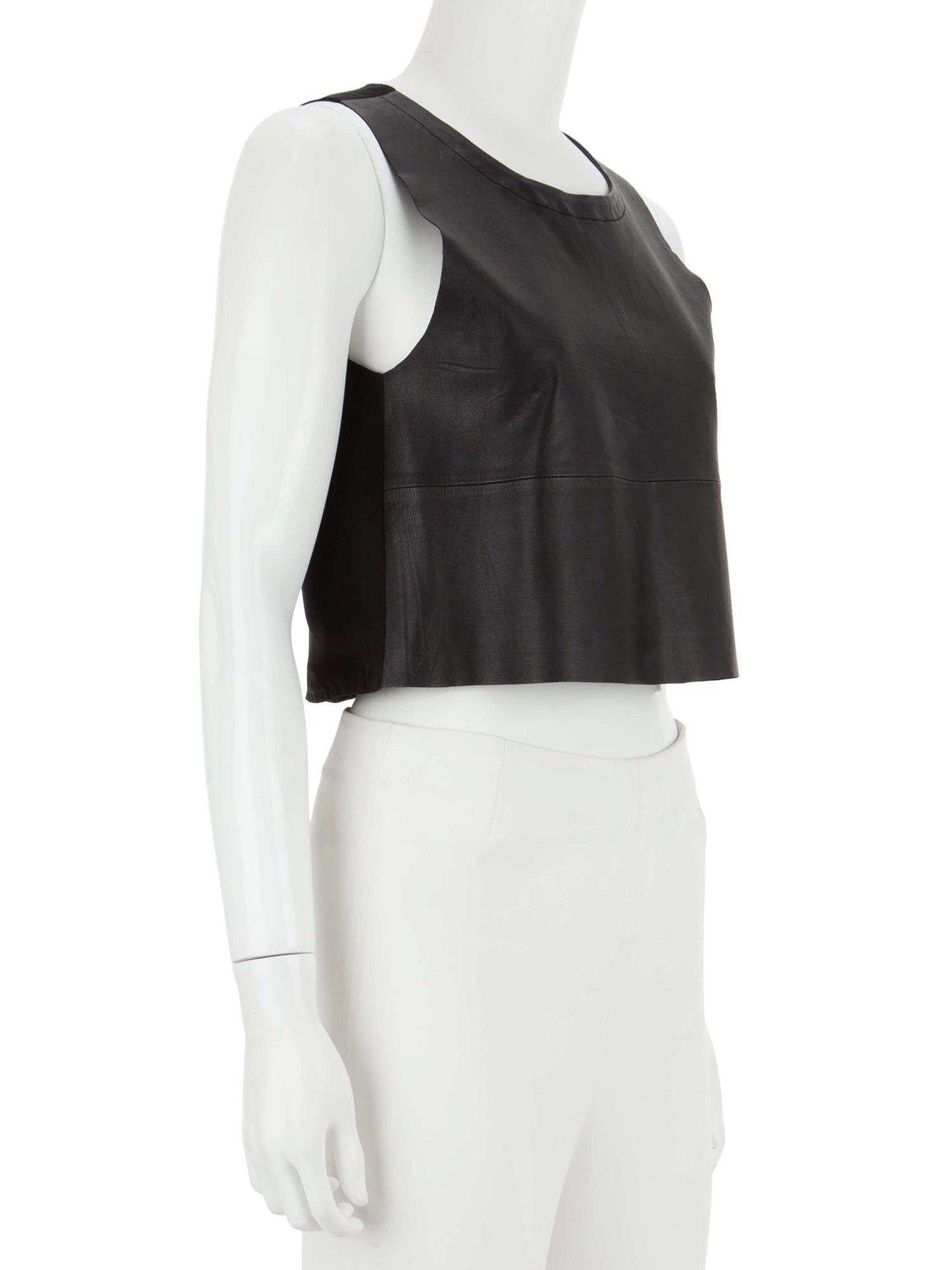 Bayan Siyah LOVE LEATHER DERİ BLUZ