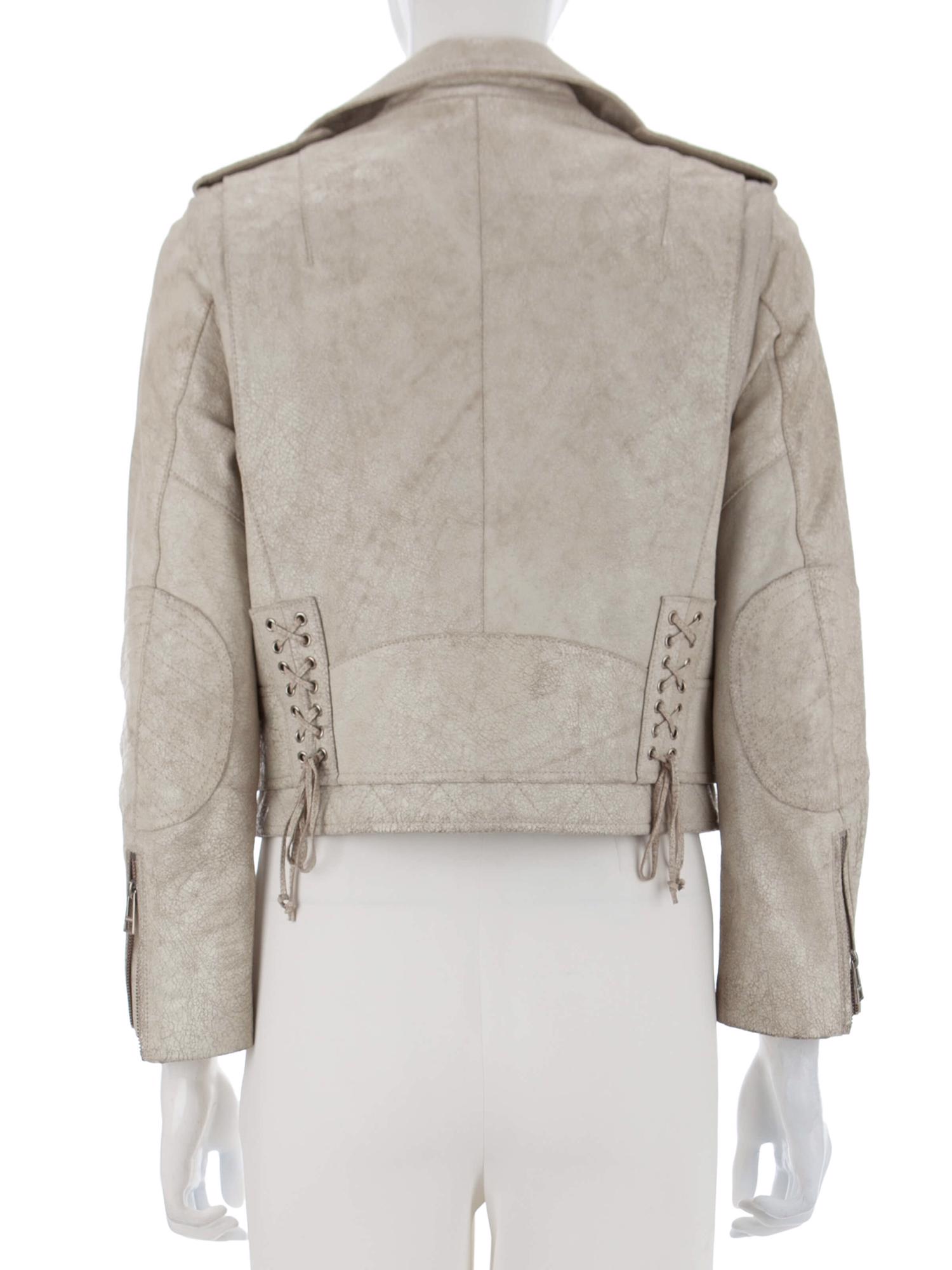 Bayan Krem ZADIG&VOLTAIRE DERİ CEKET