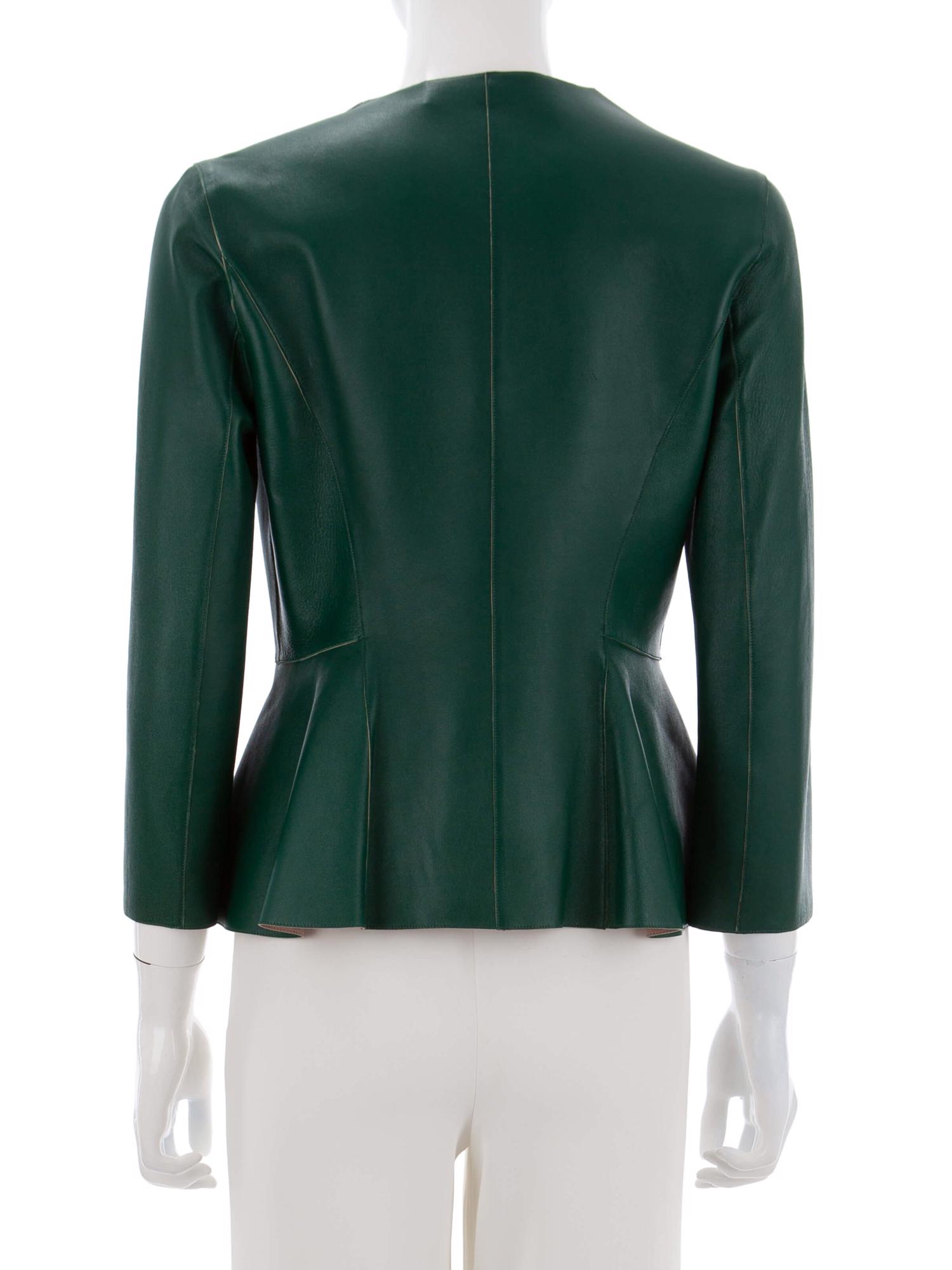 Bayan Yeşil MARNI DERİ CEKET