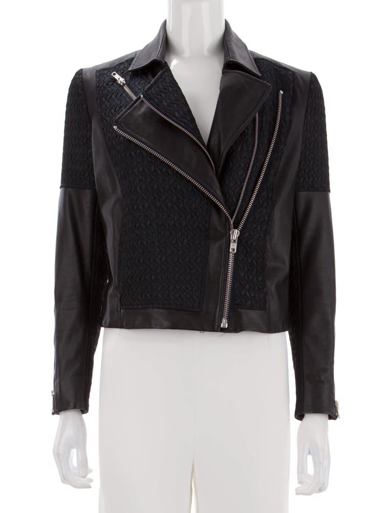 Bayan Lacivert HELMUT LANG DERİ CEKET