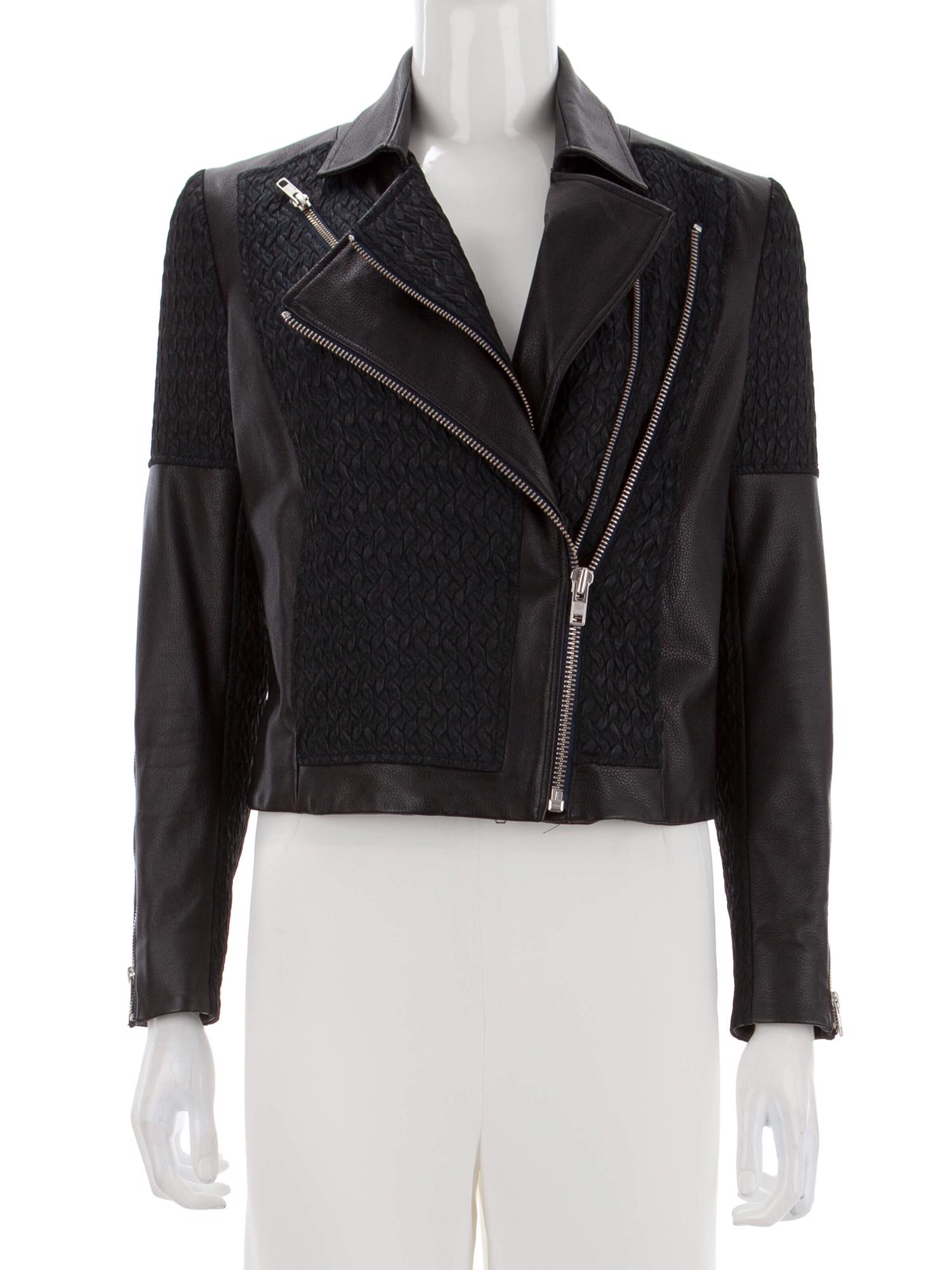 Bayan Lacivert HELMUT LANG DERİ CEKET