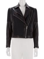 Bayan Lacivert HELMUT LANG DERİ CEKET