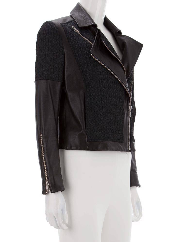 Bayan Lacivert HELMUT LANG DERİ CEKET