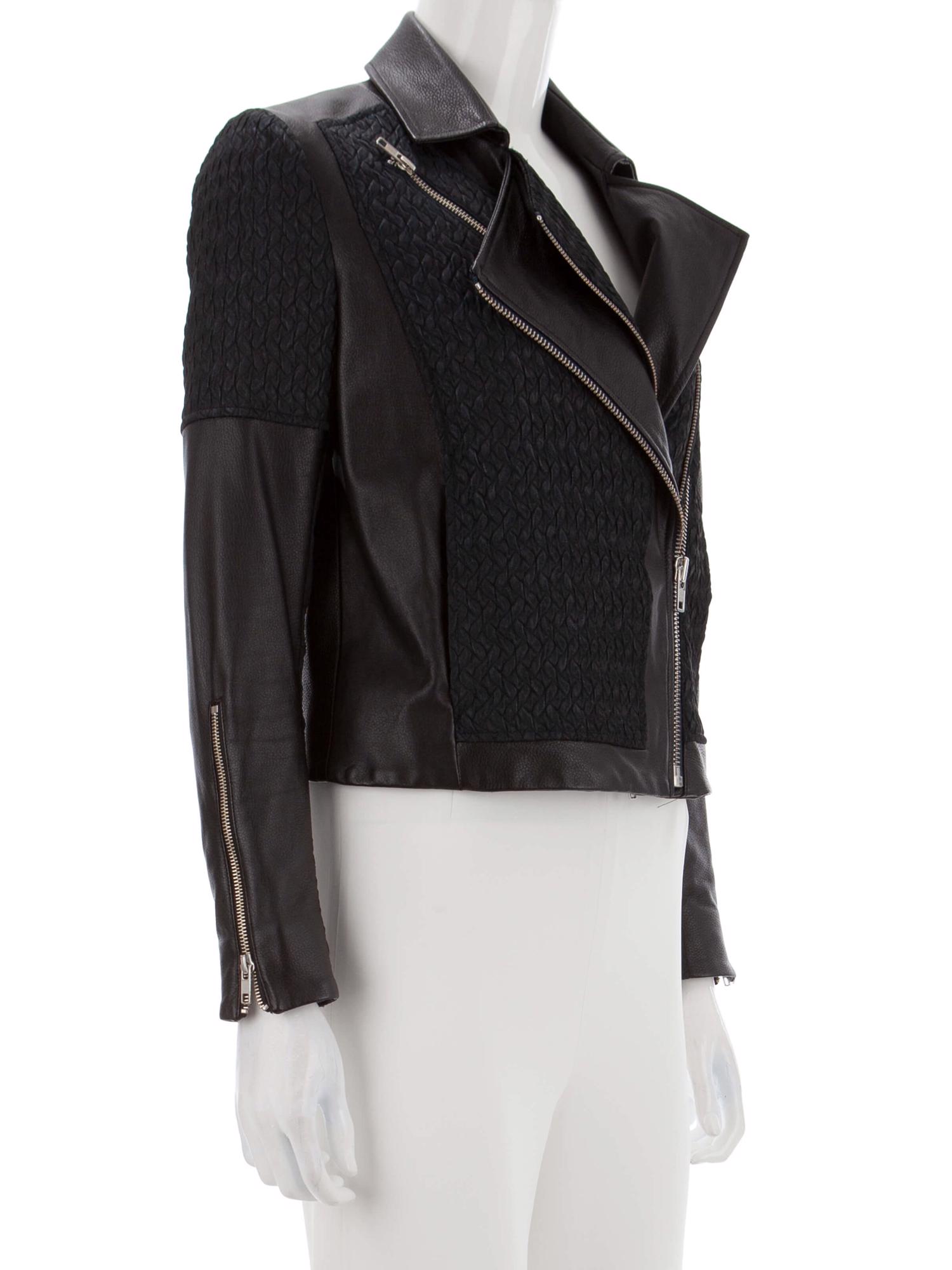 Bayan Lacivert HELMUT LANG DERİ CEKET