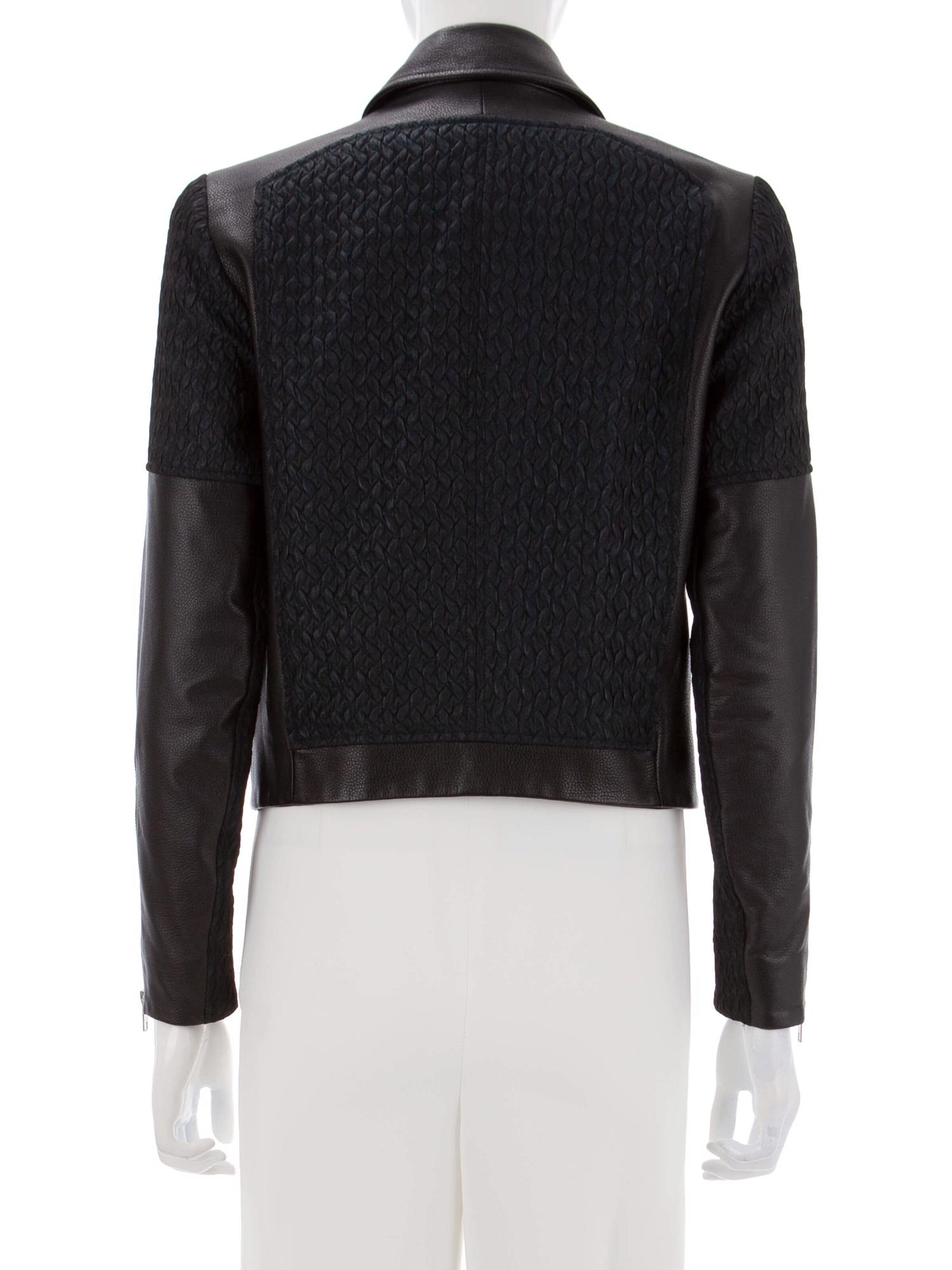 Bayan Lacivert HELMUT LANG DERİ CEKET