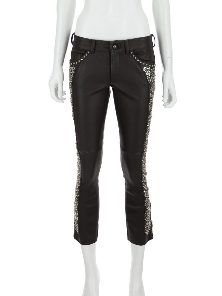 Bayan Gri ISABEL MARANT DERİ PANTOLON