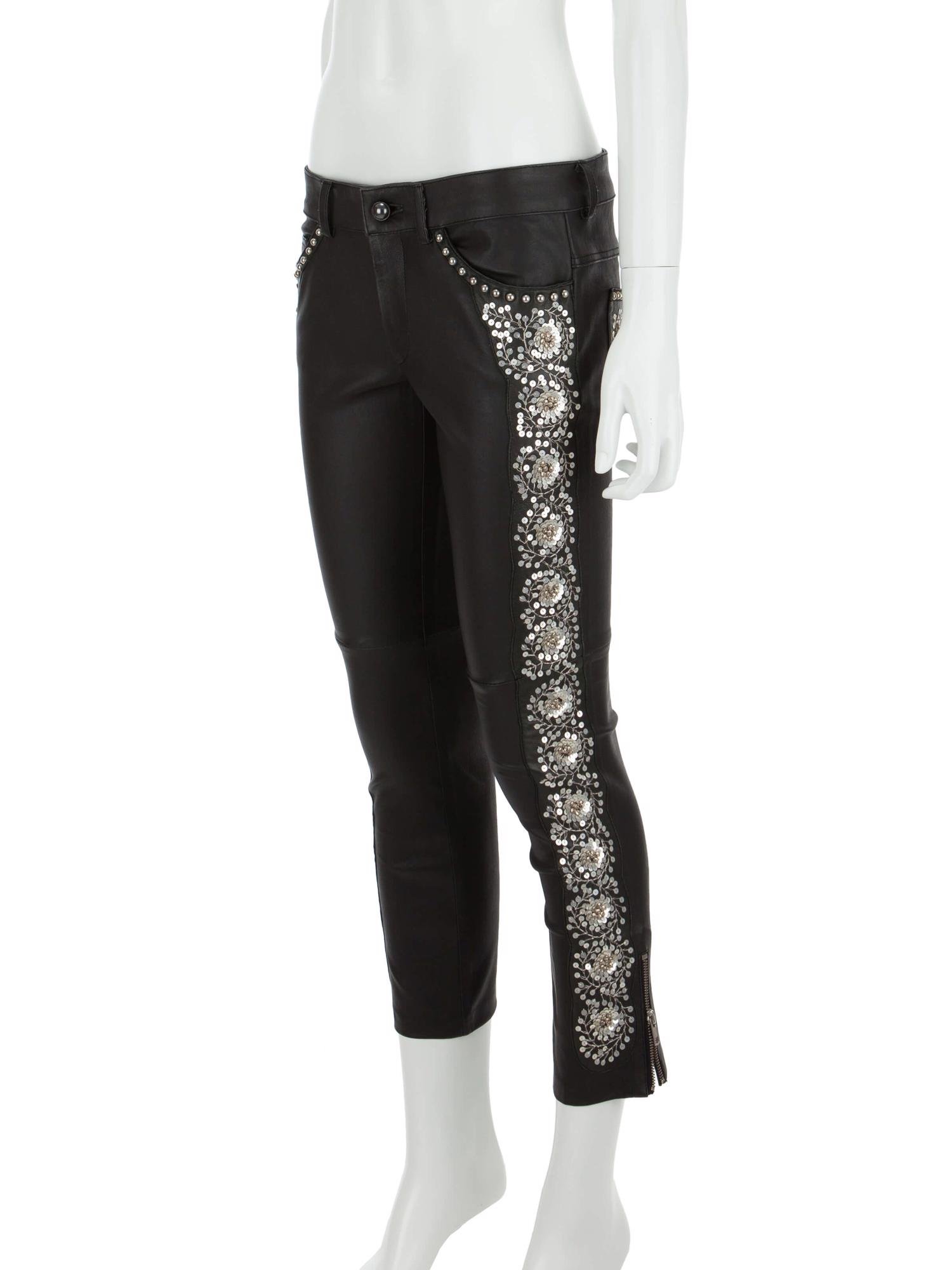 Bayan Gri ISABEL MARANT DERİ PANTOLON