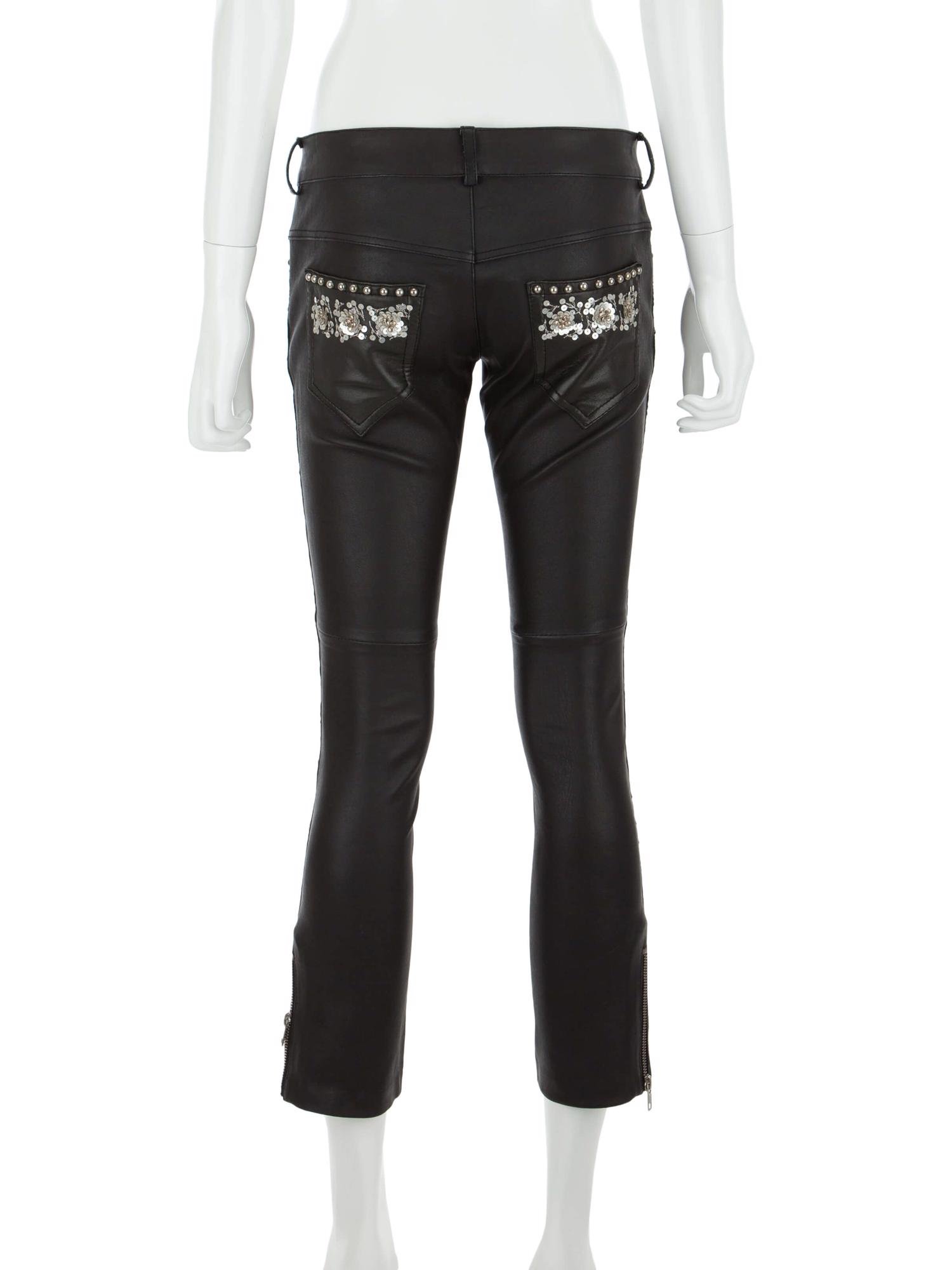 Bayan Gri ISABEL MARANT DERİ PANTOLON