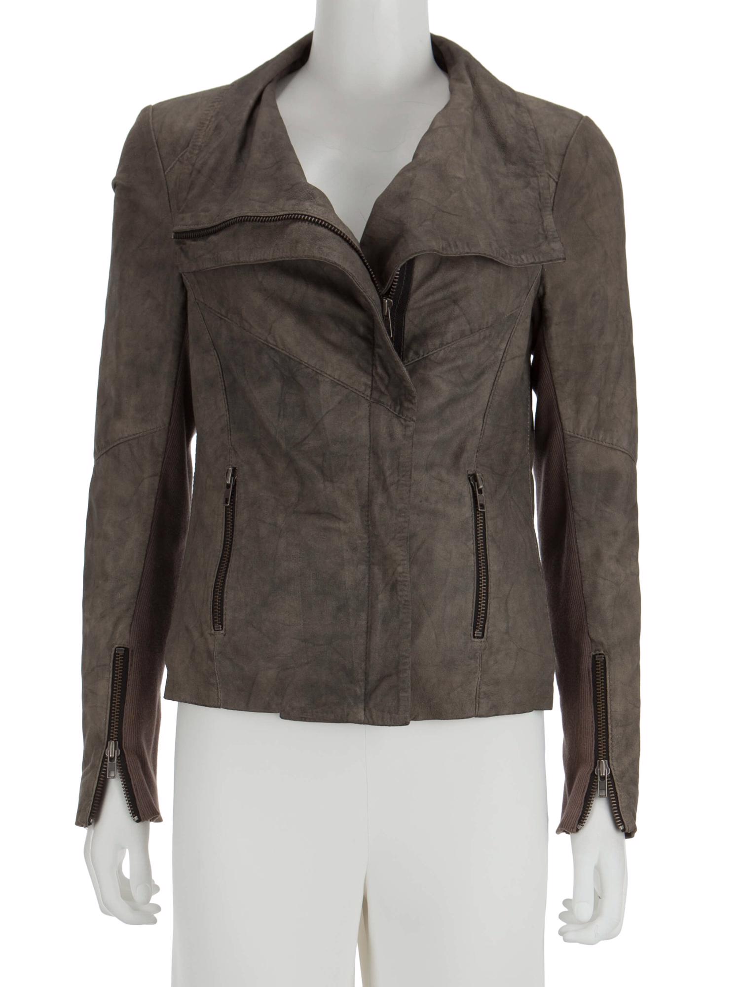 Bayan Gri MUUBAA DERİ CEKET