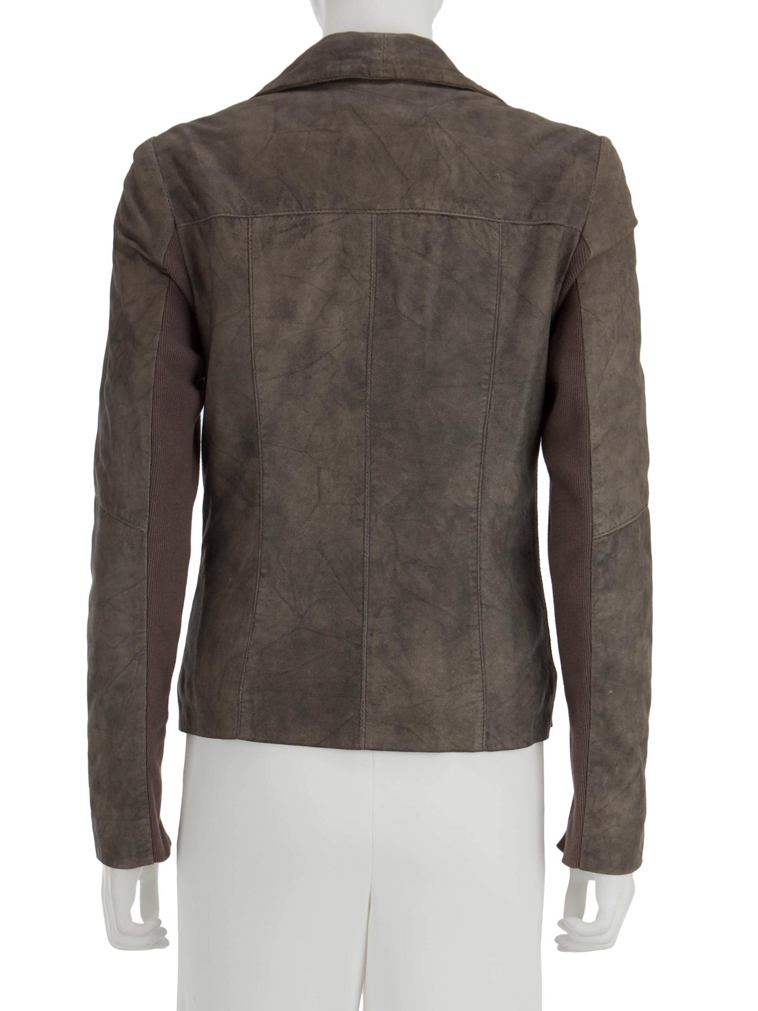 Bayan Gri MUUBAA DERİ CEKET