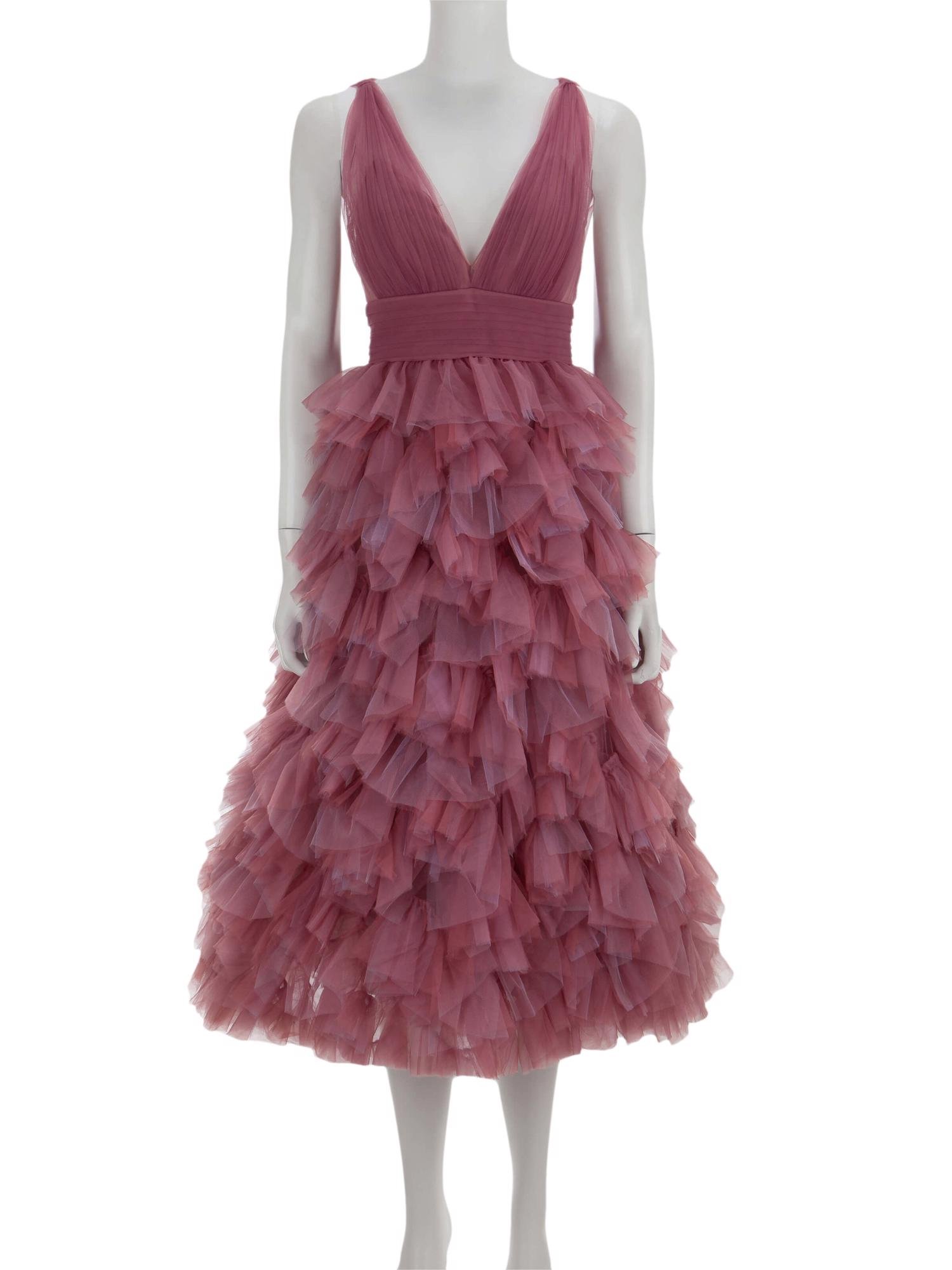 Bayan Pembe MARCHESA NOTTE ELBİSE