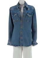 Bayan Mavi OFF-WHITE JEAN CEKET