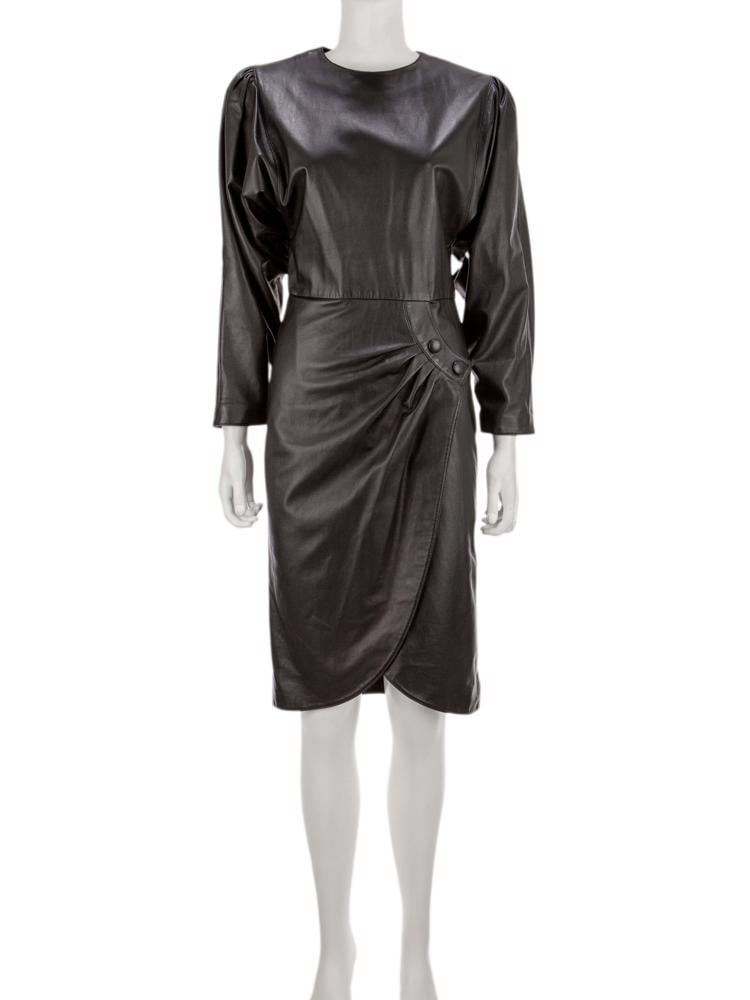 Bayan Siyah ISABEL MARANT DERİ ELBİSE