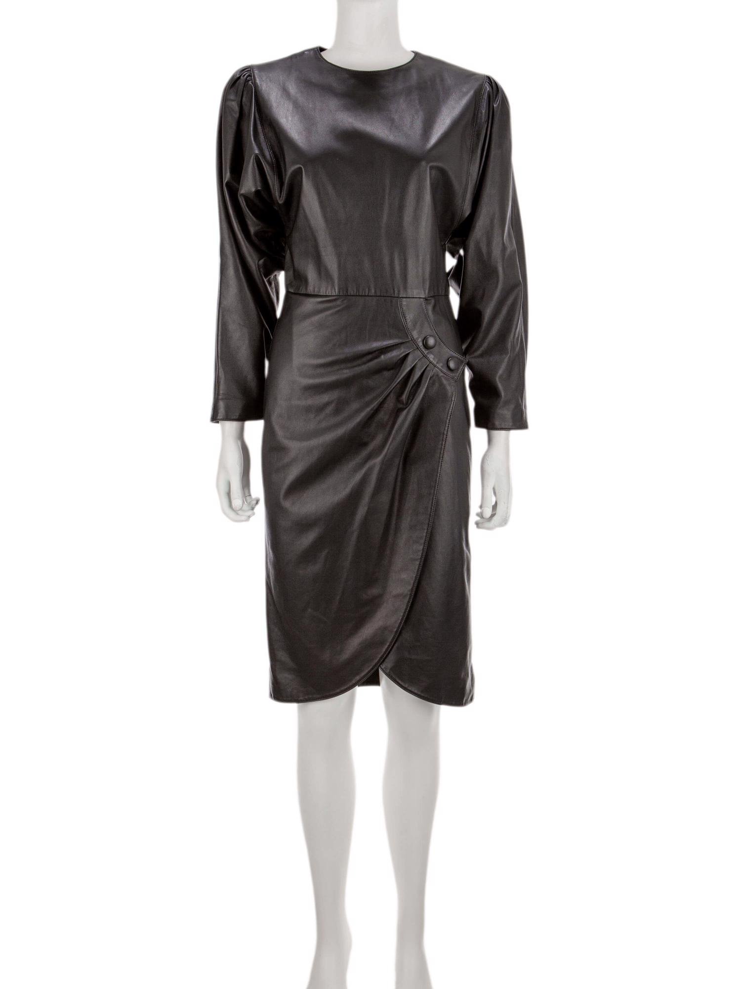 Bayan Siyah ISABEL MARANT DERİ ELBİSE