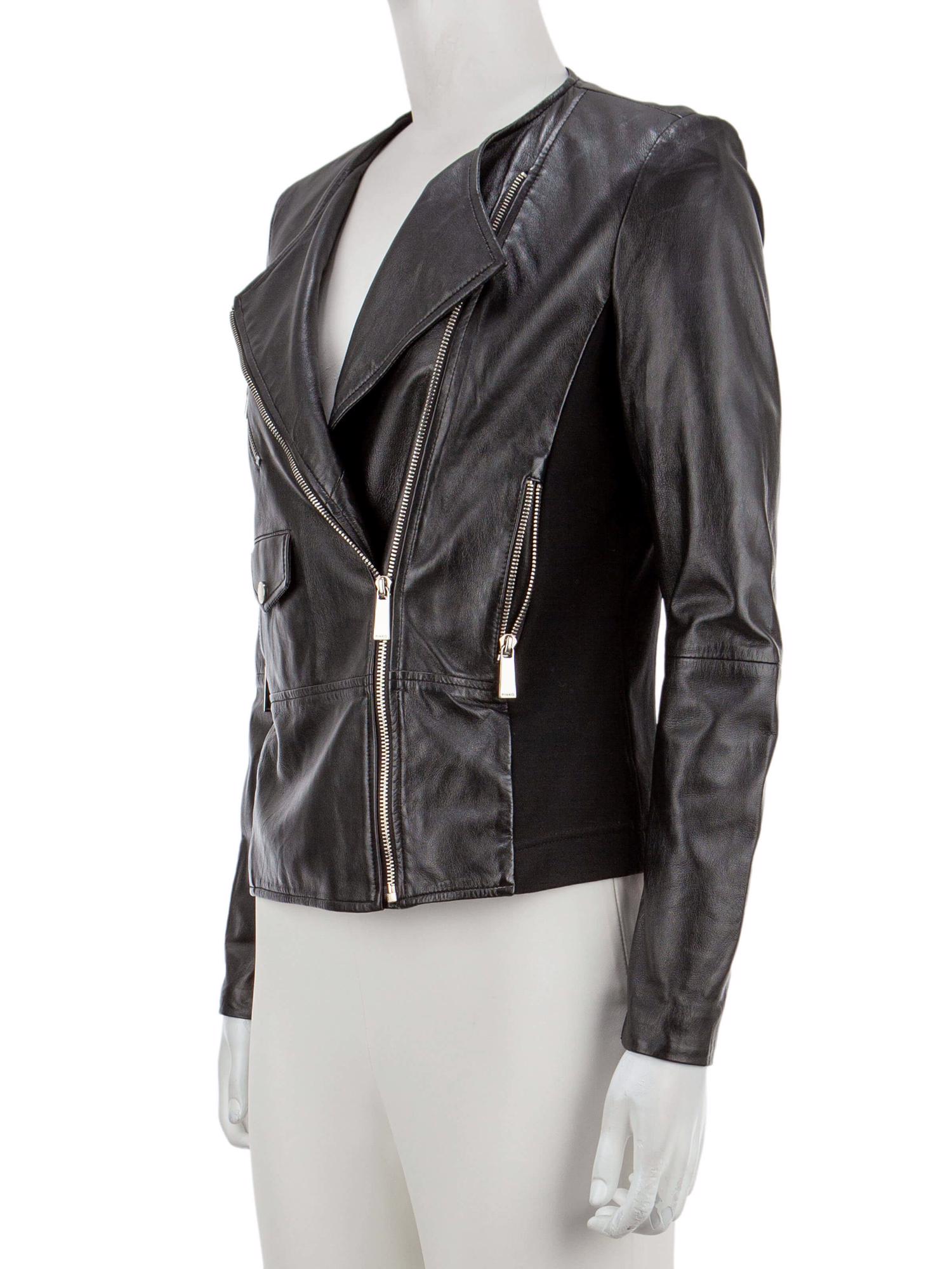 Bayan Siyah PINKO DERİ CEKET