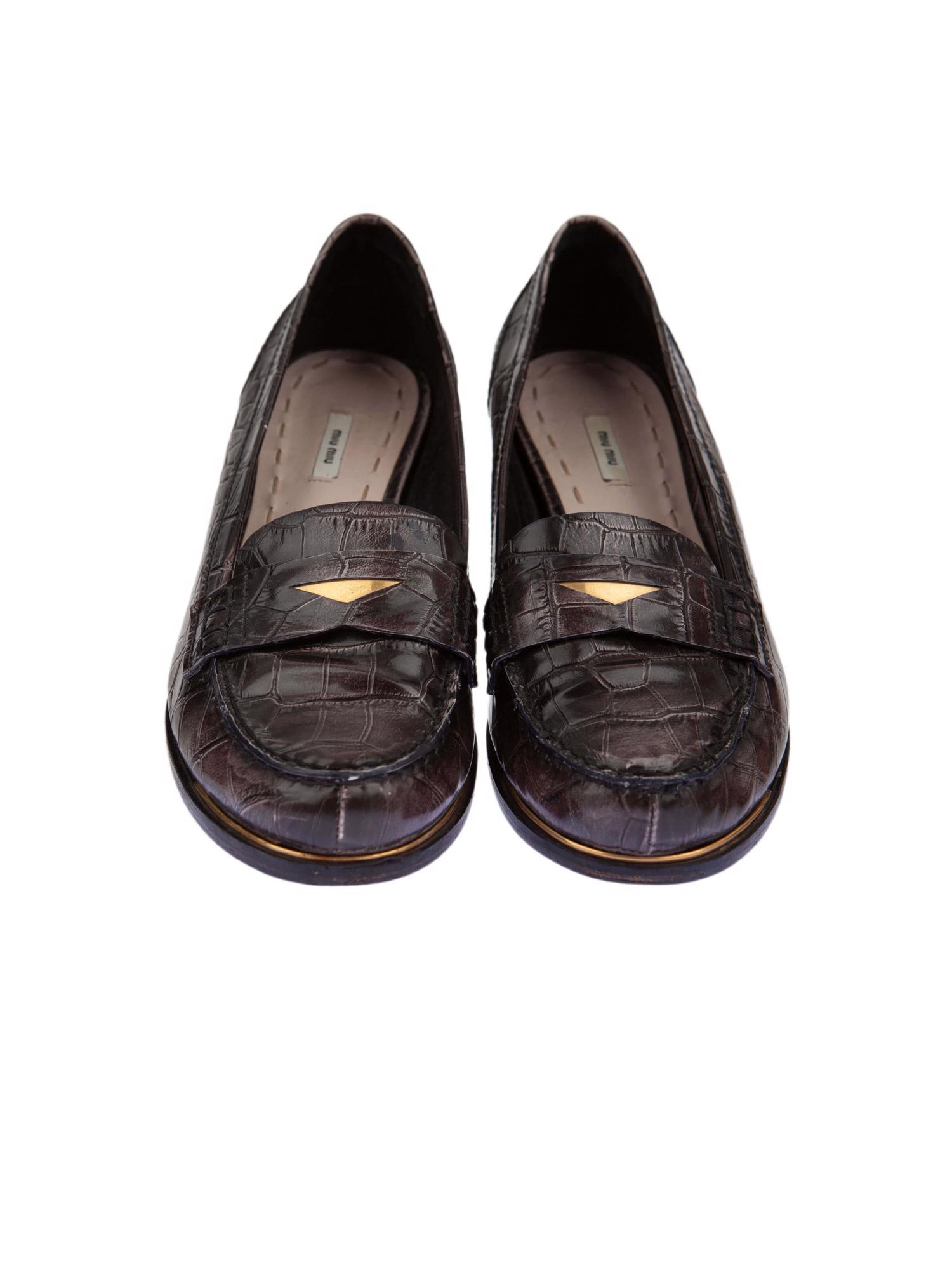 Bayan Kahve MIU MIU LOAFER