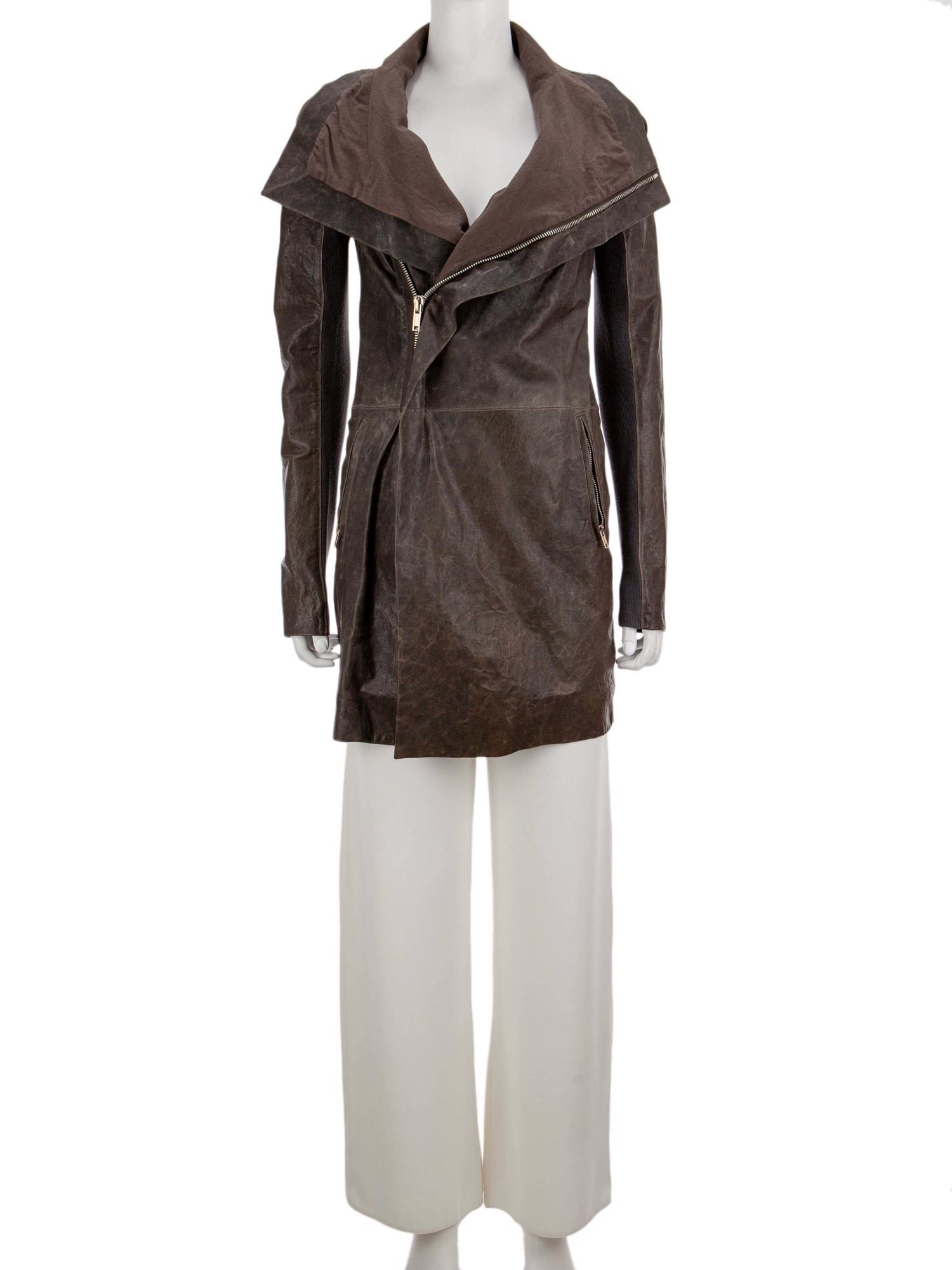 Bayan Kahve RICK OWENS DERİ CEKET