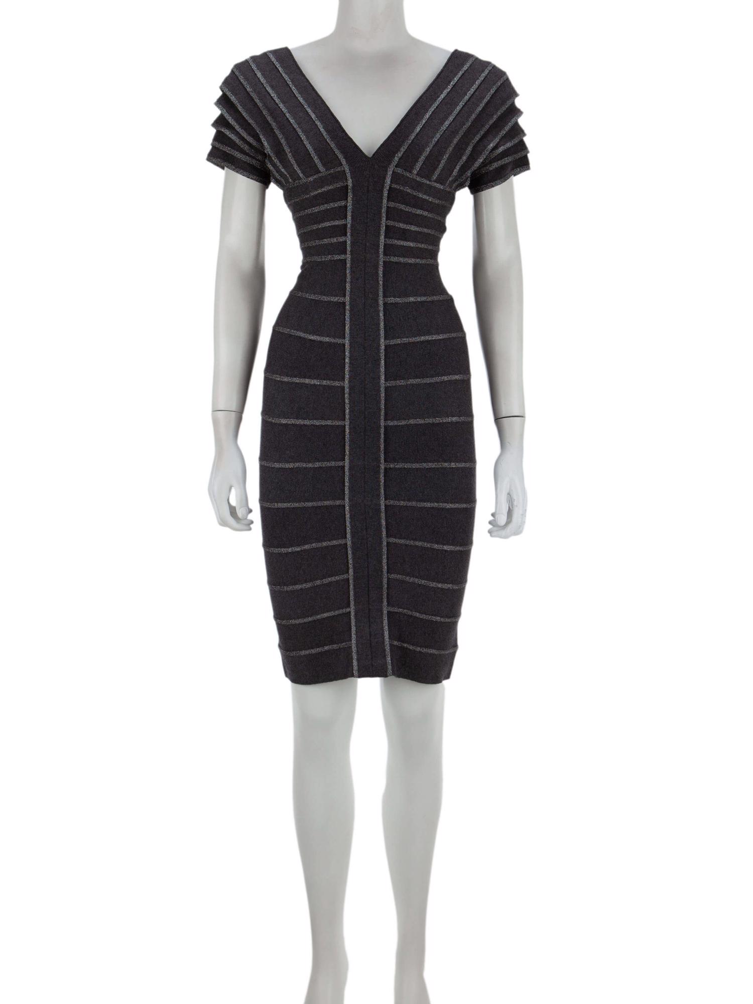 Bayan Gri HERVE LEGER ELBİSE