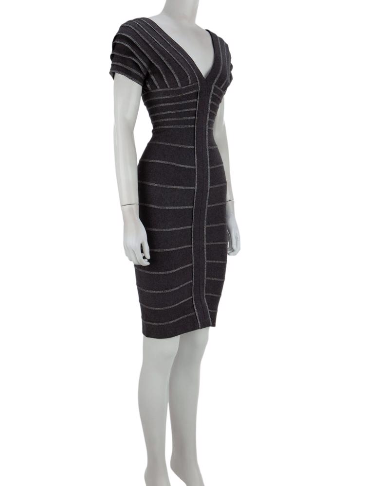 Bayan Gri HERVE LEGER ELBİSE