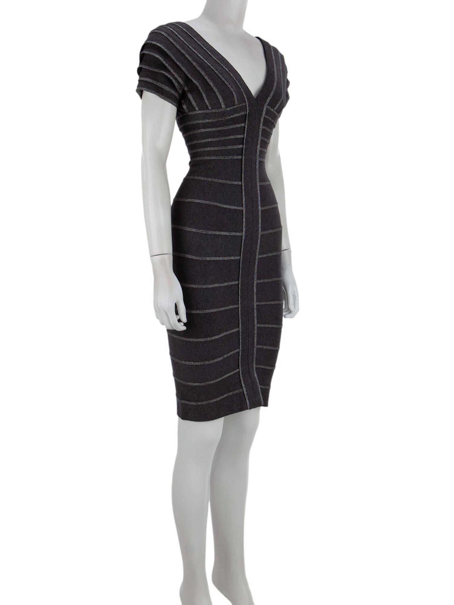 Bayan Gri HERVE LEGER ELBİSE
