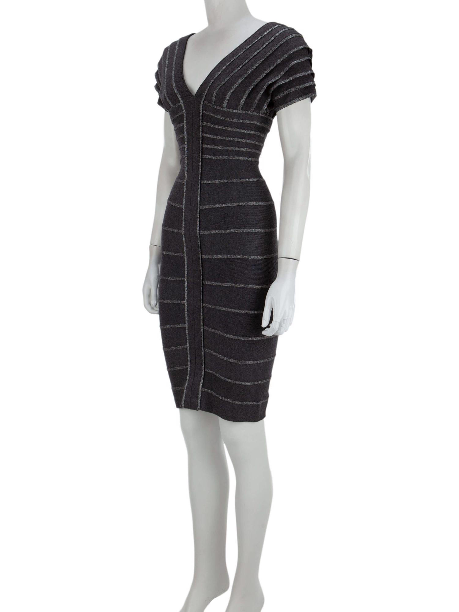 Bayan Gri HERVE LEGER ELBİSE