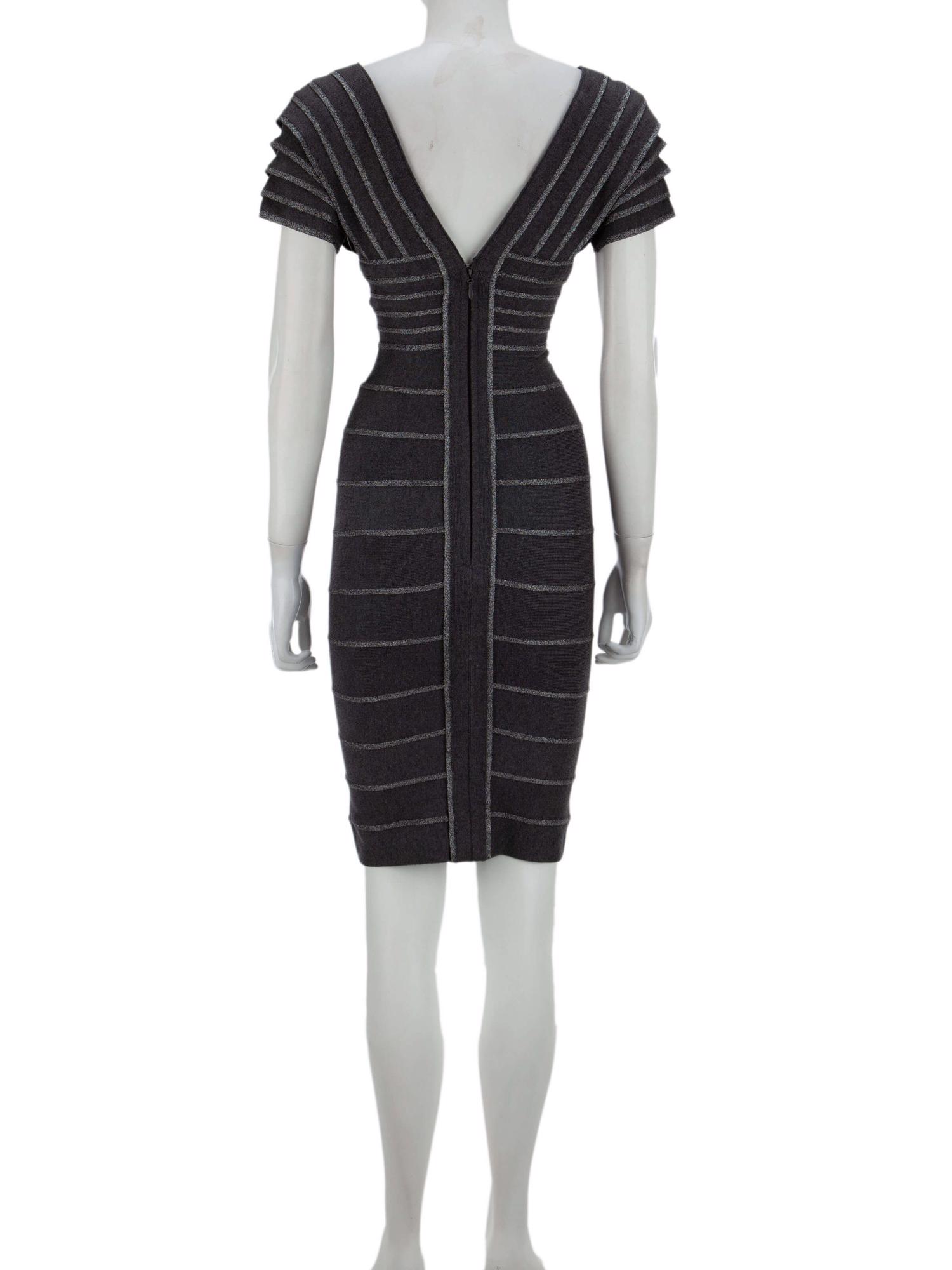 Bayan Gri HERVE LEGER ELBİSE