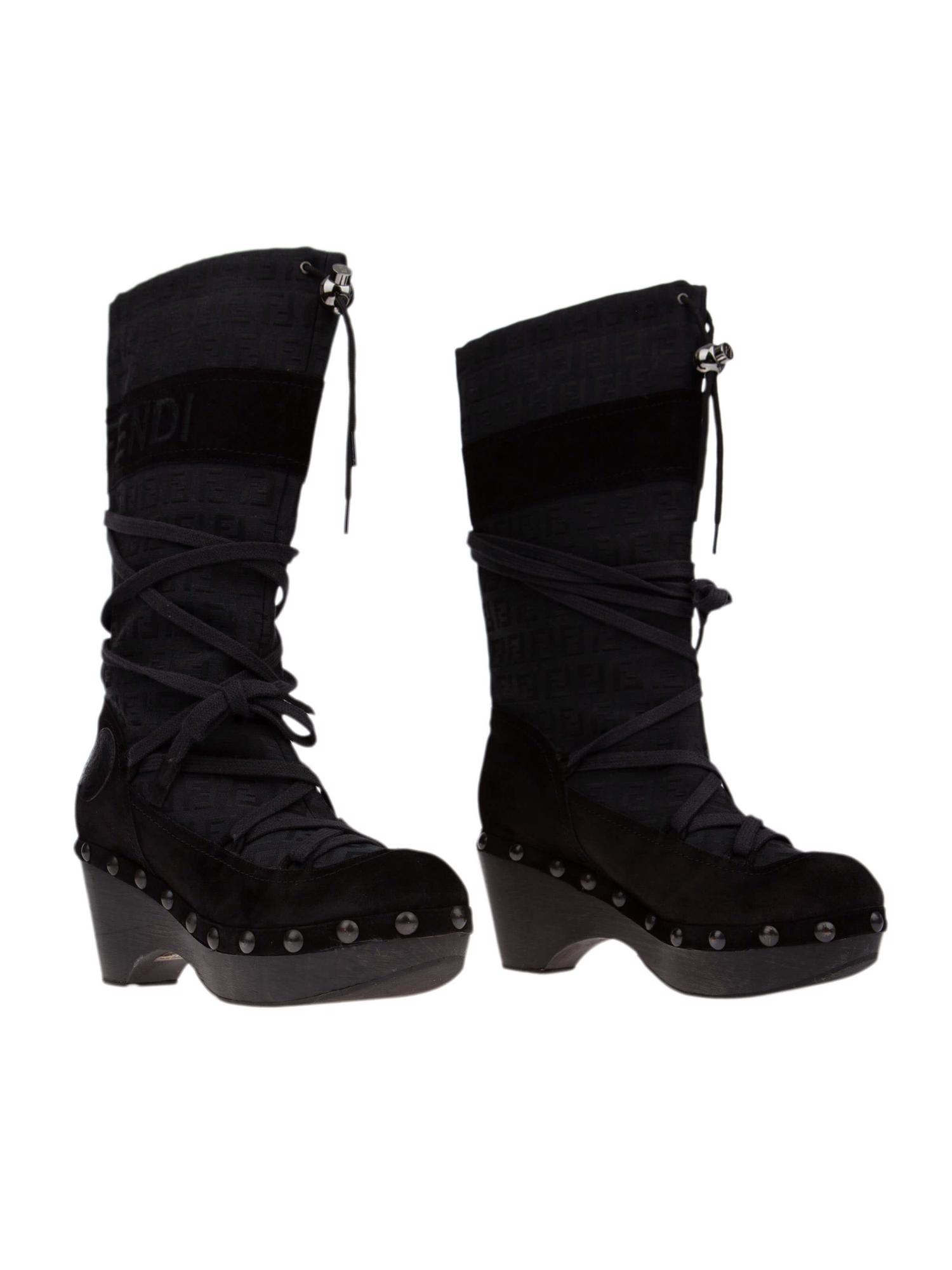 Bayan Siyah FENDI ÇİZME