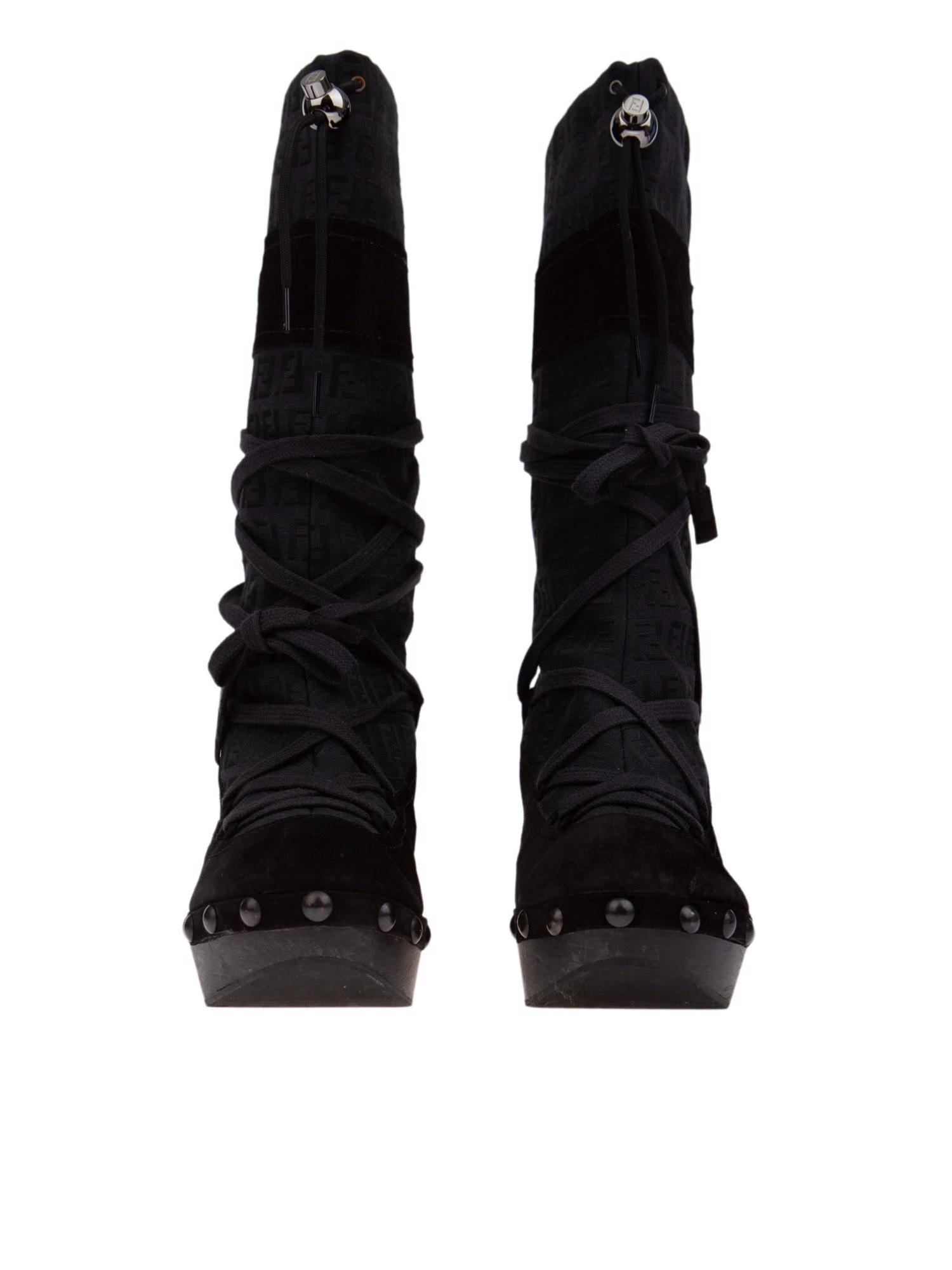 Bayan Siyah FENDI ÇİZME