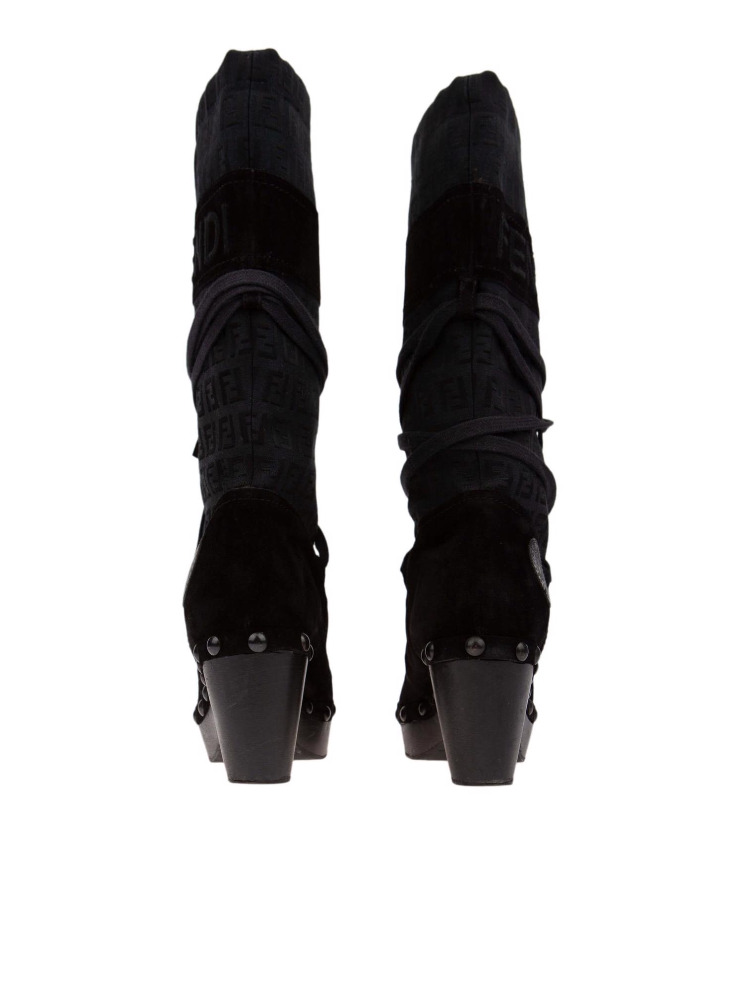 Bayan Siyah FENDI ÇİZME