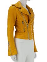 Bayan Sarı BALENCIAGA DERİ CEKET