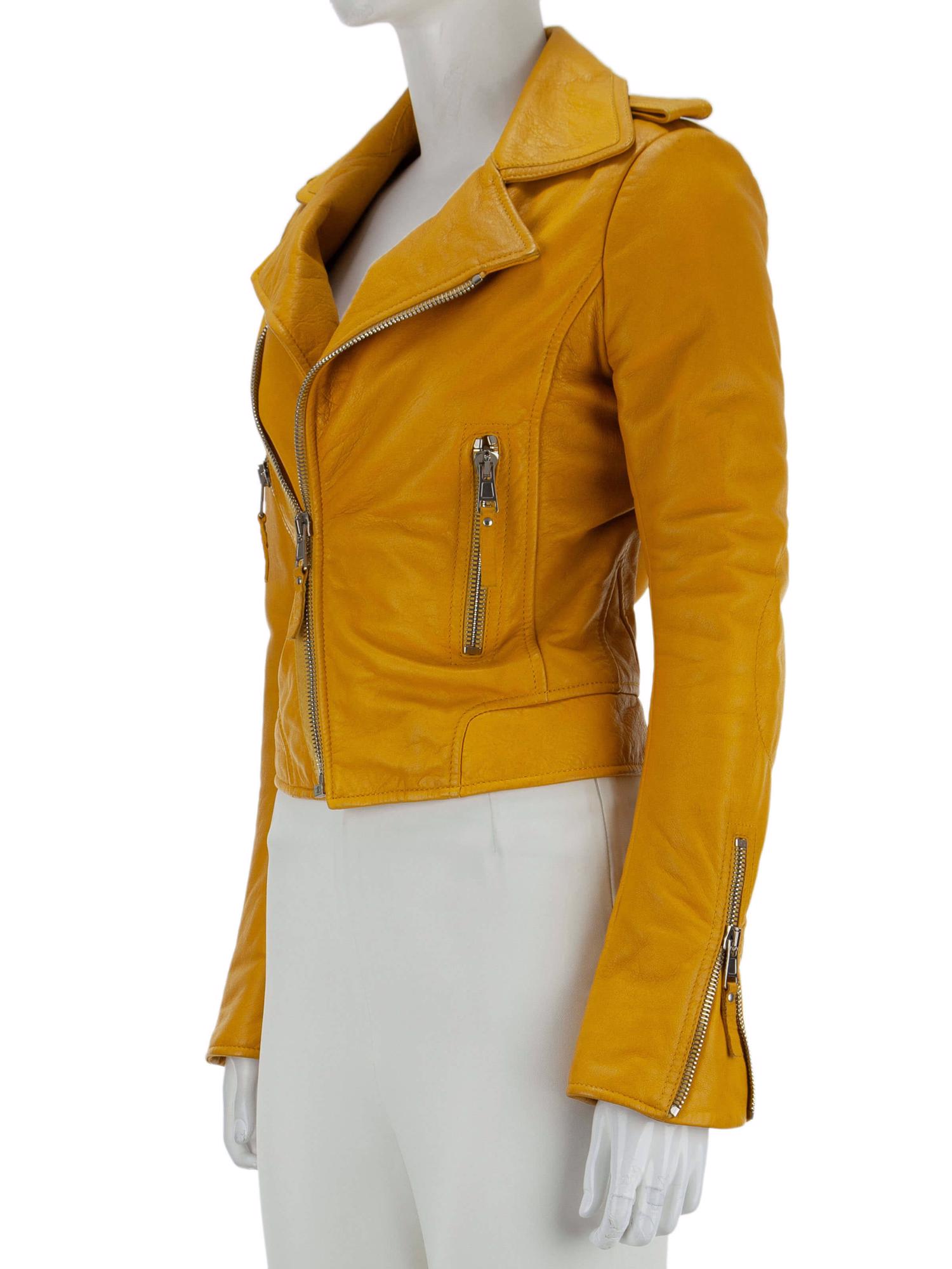 Bayan Sarı BALENCIAGA DERİ CEKET