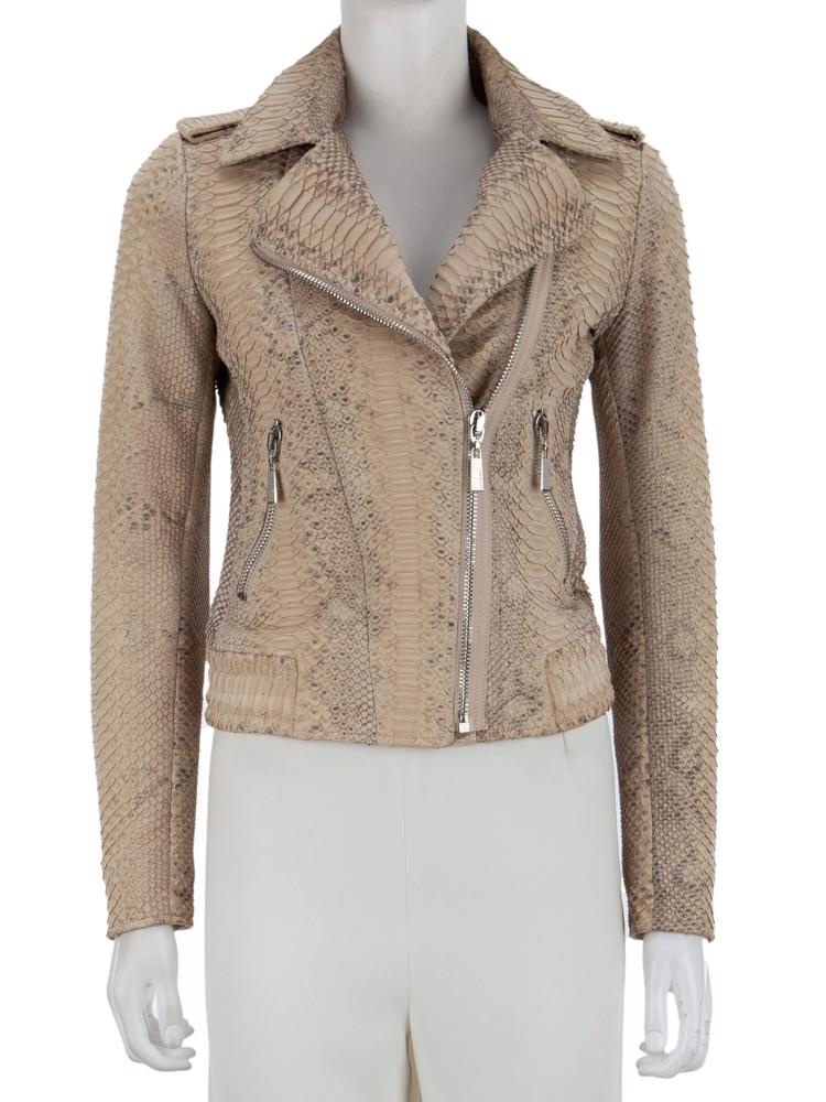 Bayan Bej MAX&MOI DERİ CEKET