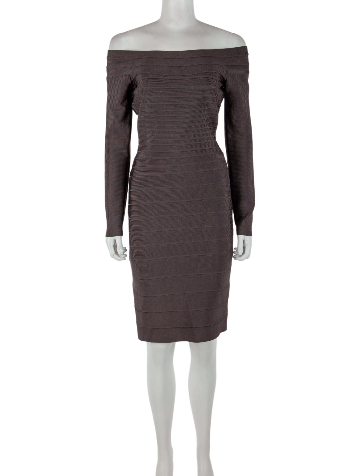 Bayan Gri HERVE LEGER ELBİSE