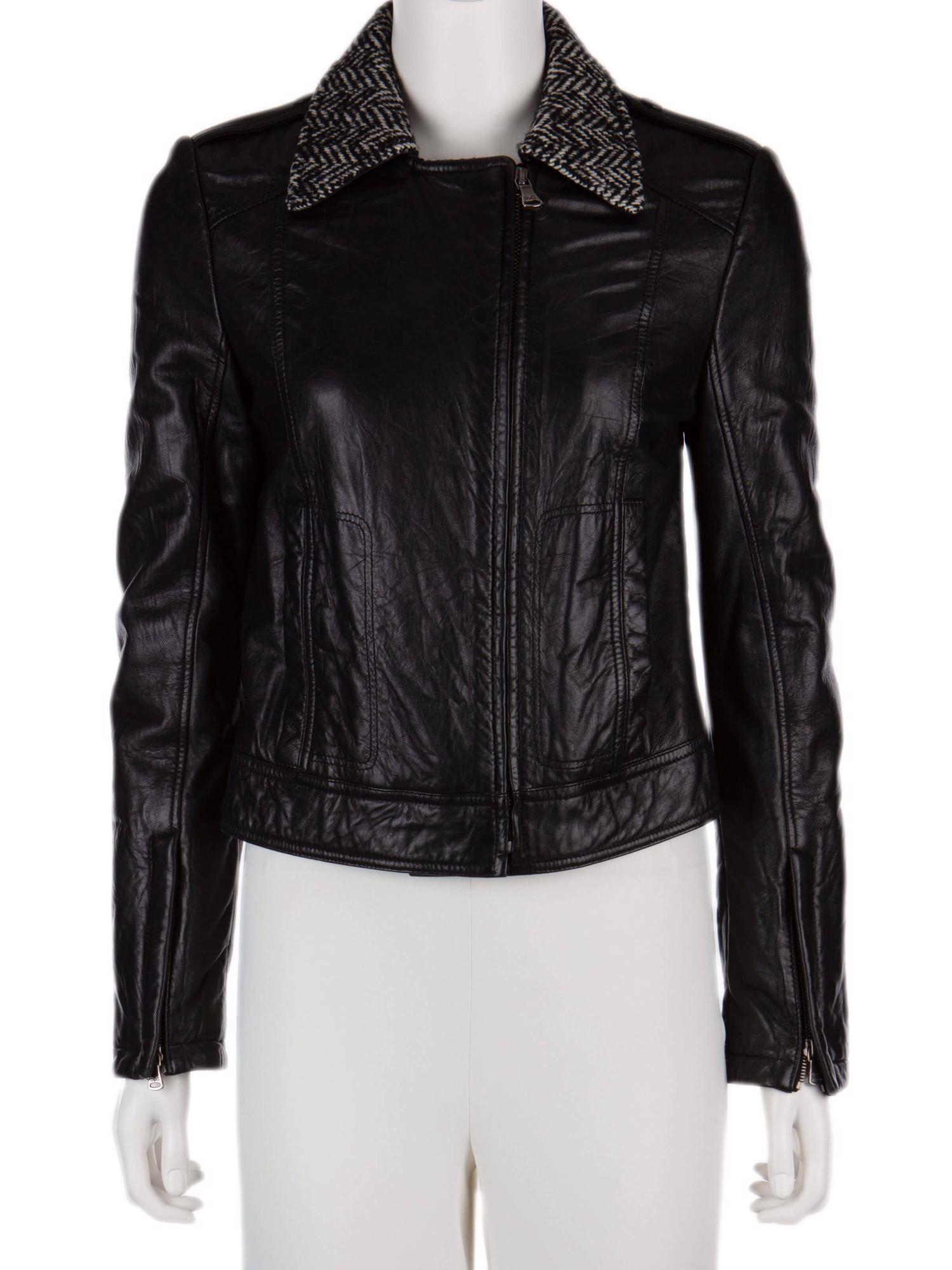 Bayan Siyah D&G DOLCE&GABBANA DERİ CEKET