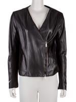 Bayan Siyah EMPORIO ARMANI DERİ CEKET