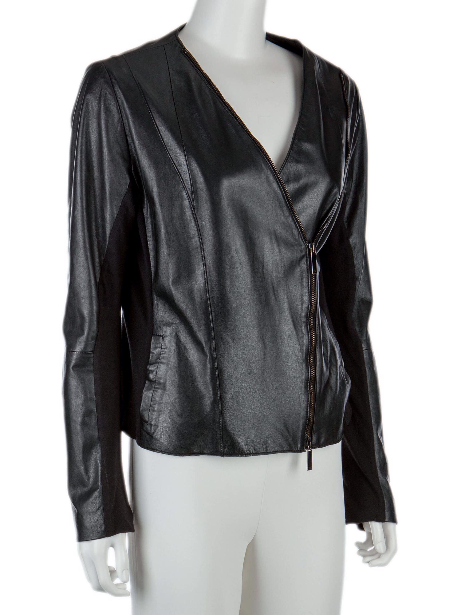 Bayan Siyah EMPORIO ARMANI DERİ CEKET