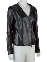 Bayan Siyah EMPORIO ARMANI DERİ CEKET