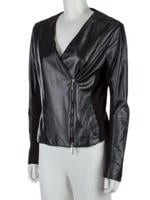 Bayan Siyah EMPORIO ARMANI DERİ CEKET