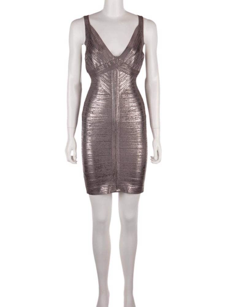 Bayan Gümüş HERVE LEGER ELBİSE