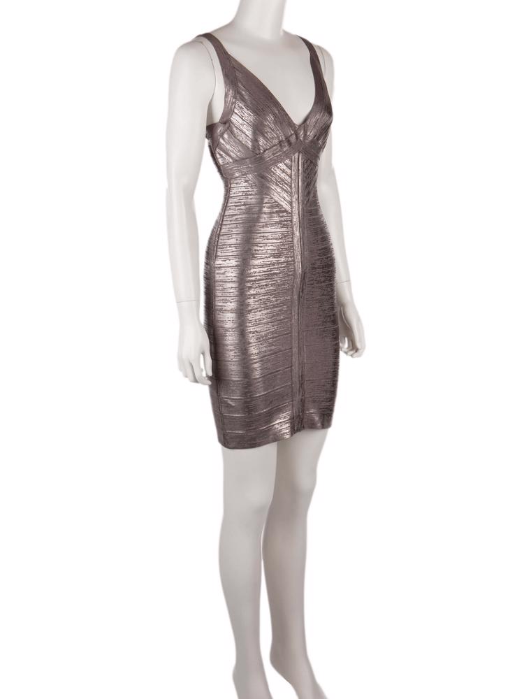 Bayan Gümüş HERVE LEGER ELBİSE