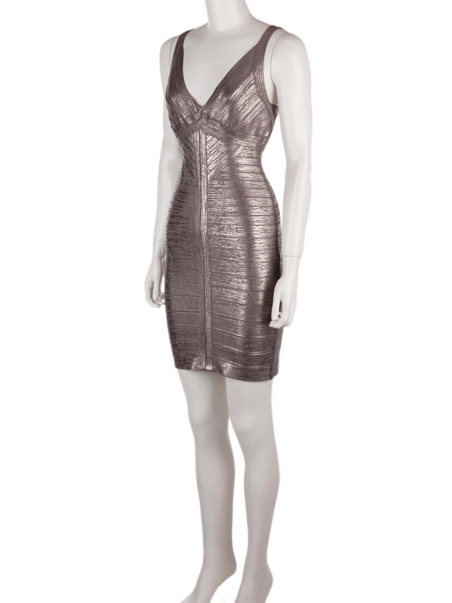 Bayan Gümüş HERVE LEGER ELBİSE