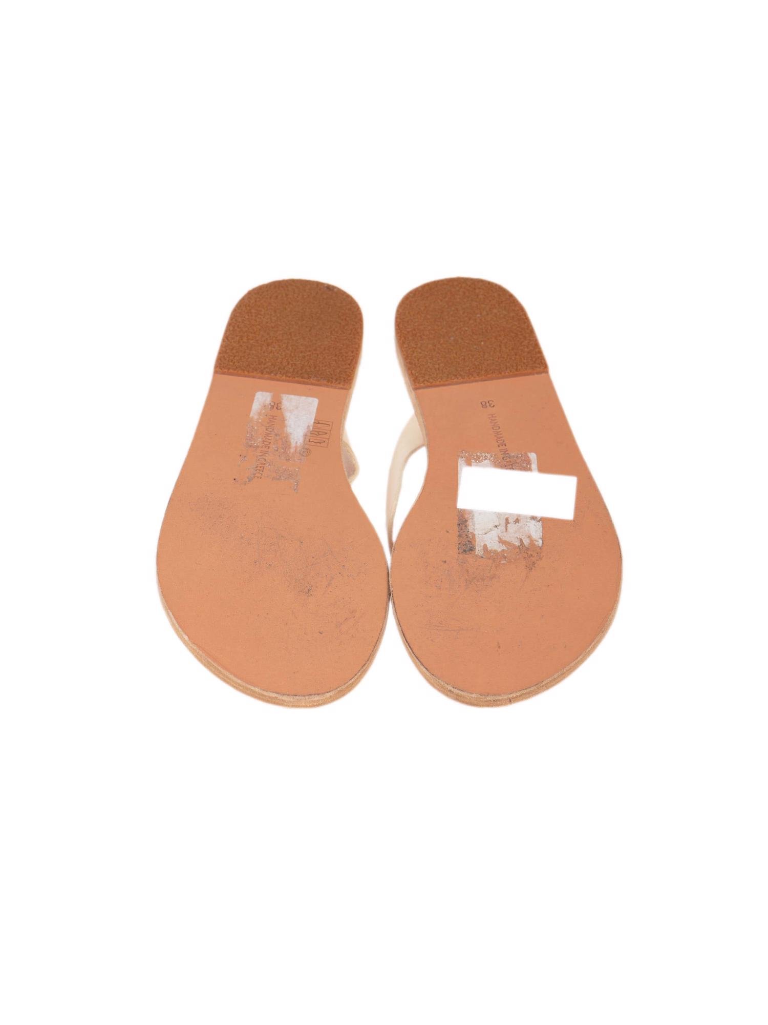 Bayan Krem ANCIENT GREEK SANDALS TERLİK