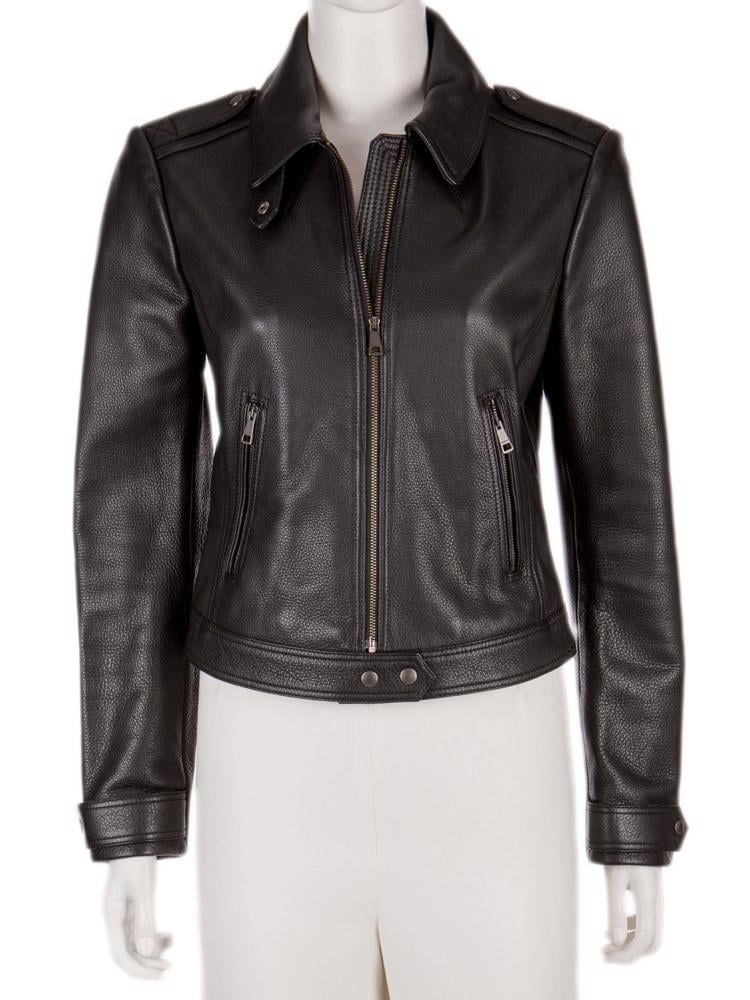 Bayan Siyah BURBERRY BRIT DERİ CEKET