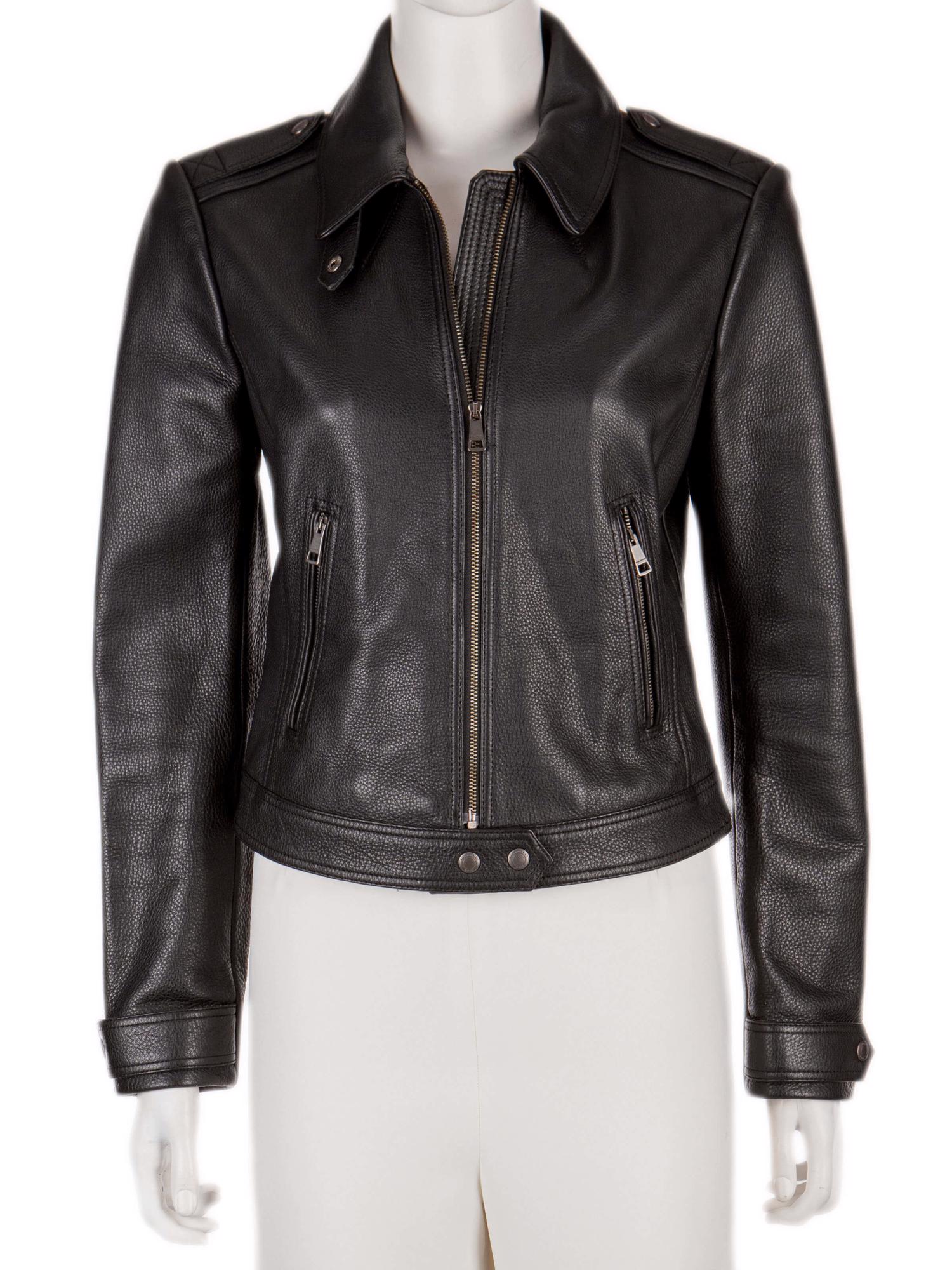 Bayan Siyah BURBERRY BRIT DERİ CEKET