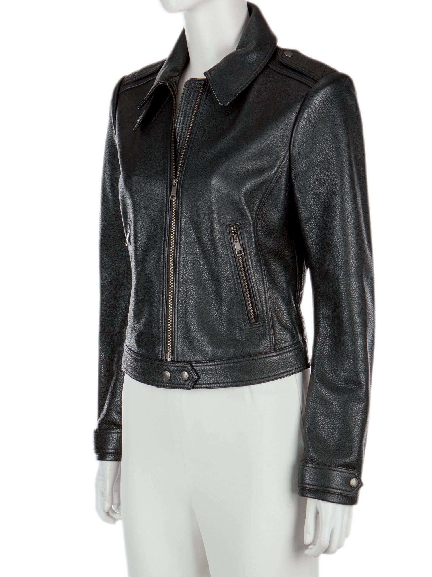 Bayan Siyah BURBERRY BRIT DERİ CEKET