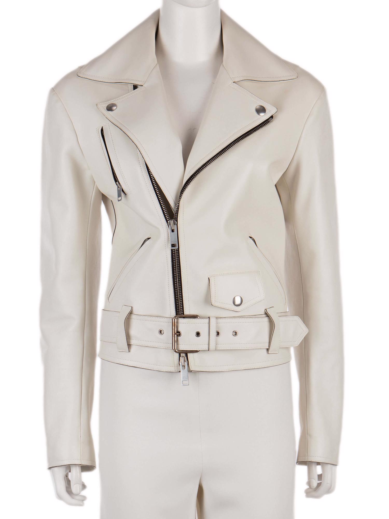 Bayan Beyaz CELINE DERİ CEKET