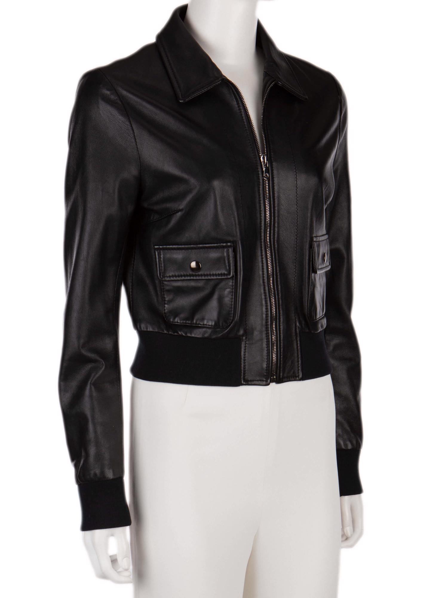 Bayan Siyah DOLCE&GABBANA DERİ CEKET