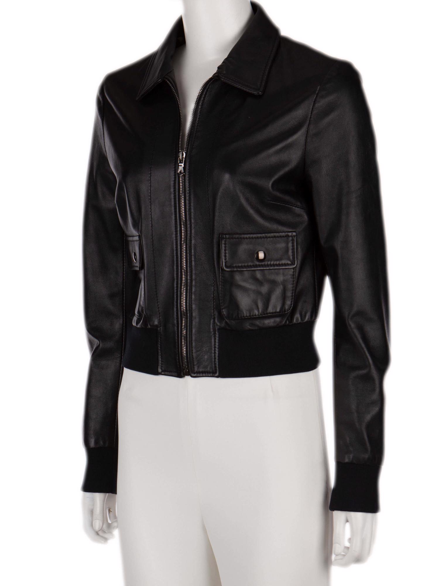 Bayan Siyah DOLCE&GABBANA DERİ CEKET