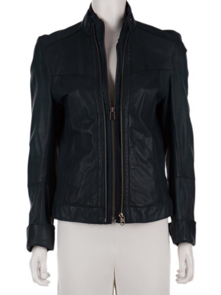 Bayan Lacivert ZADIG&VOLTAIRE DERİ CEKET