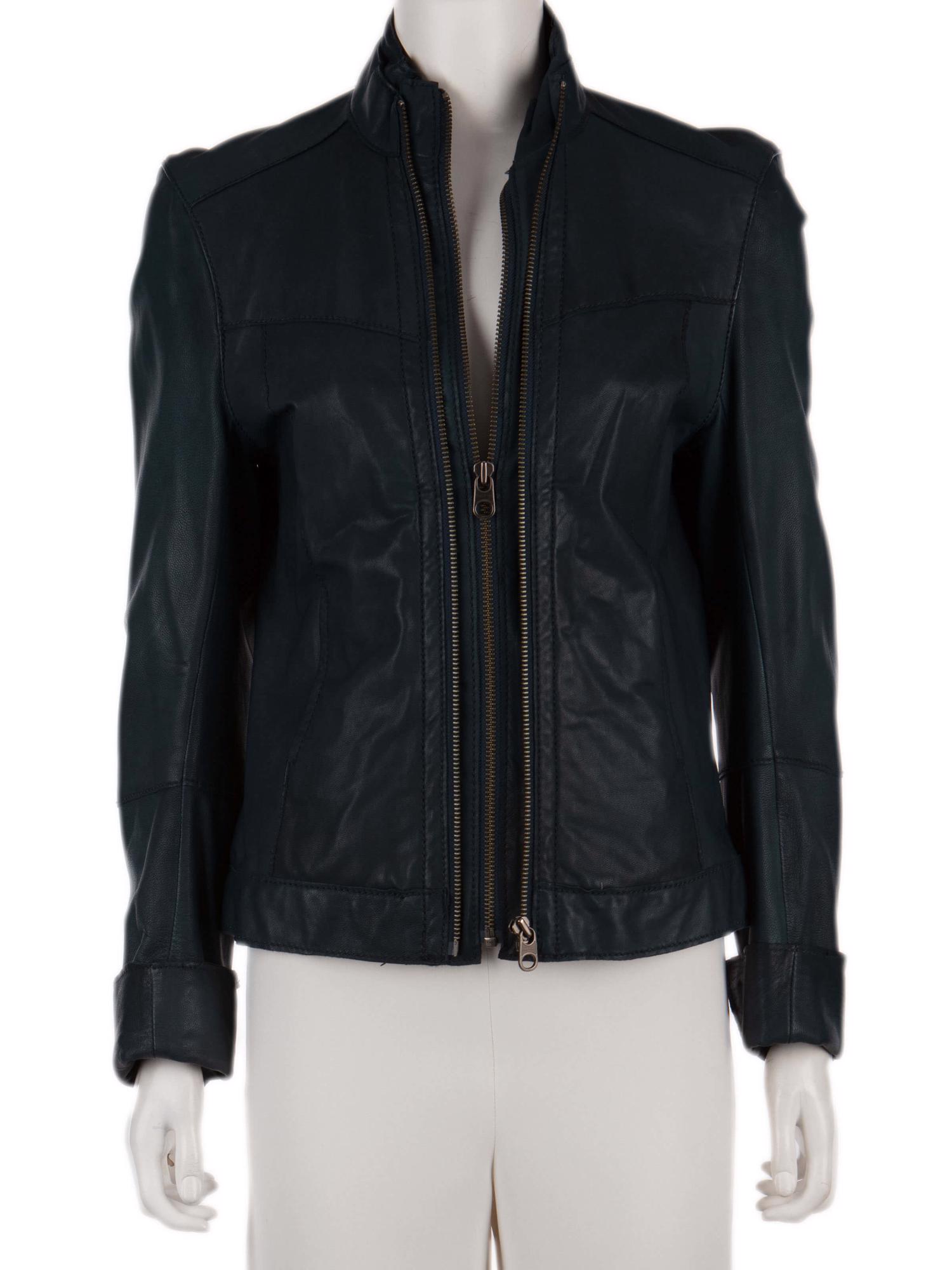 Bayan Lacivert ZADIG&VOLTAIRE DERİ CEKET